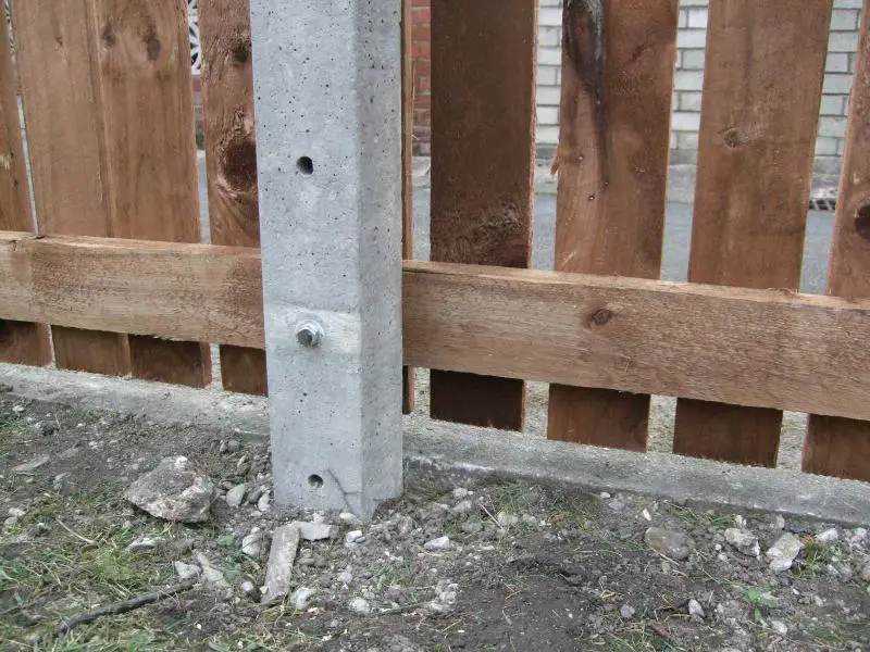Base of post and current fencing.