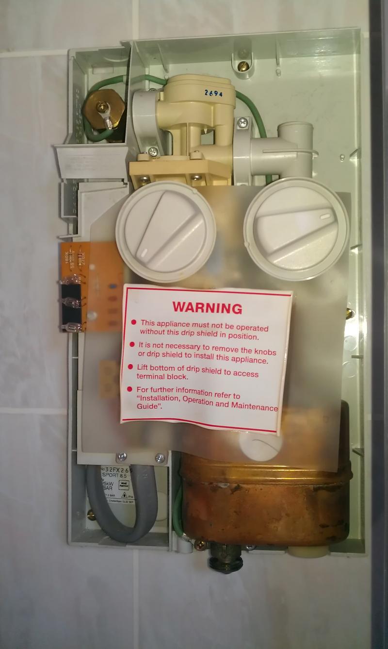 mira sport shower 8.5kw, low pressure light DIYnot Forums