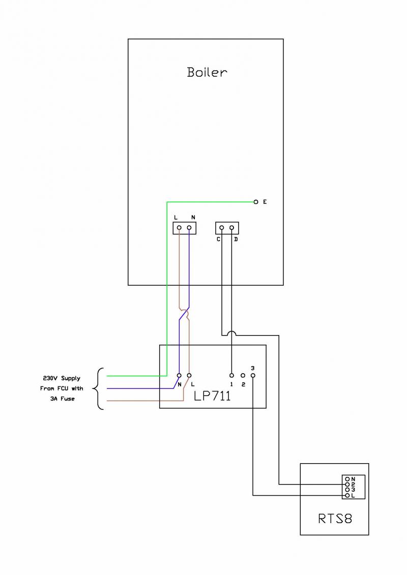 Wiring A Drayton Rts8 Room Thermostat To Lifestyle Lp711