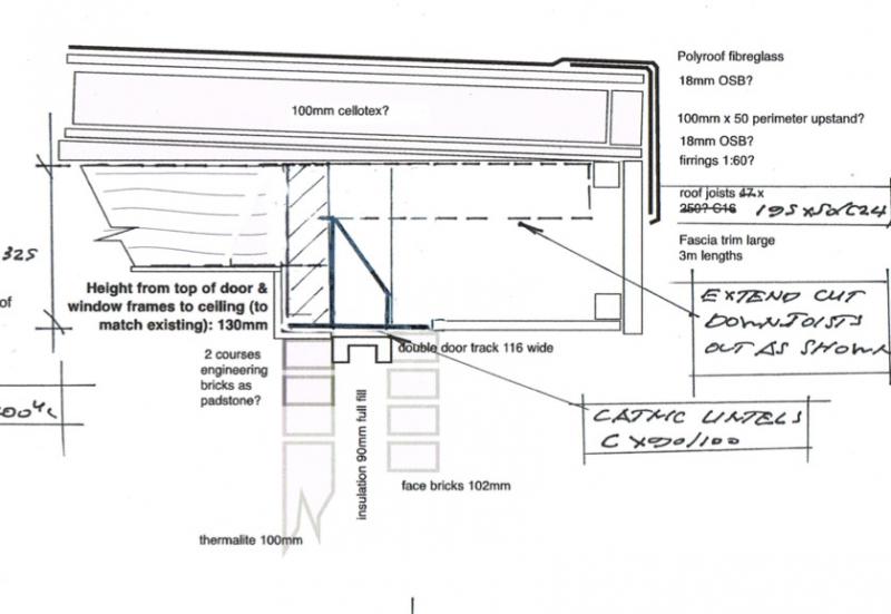 How to fit flat roof joists into/across big catnic lintel DIYnot Forums
