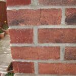 Vertical crack on external brick wall corner