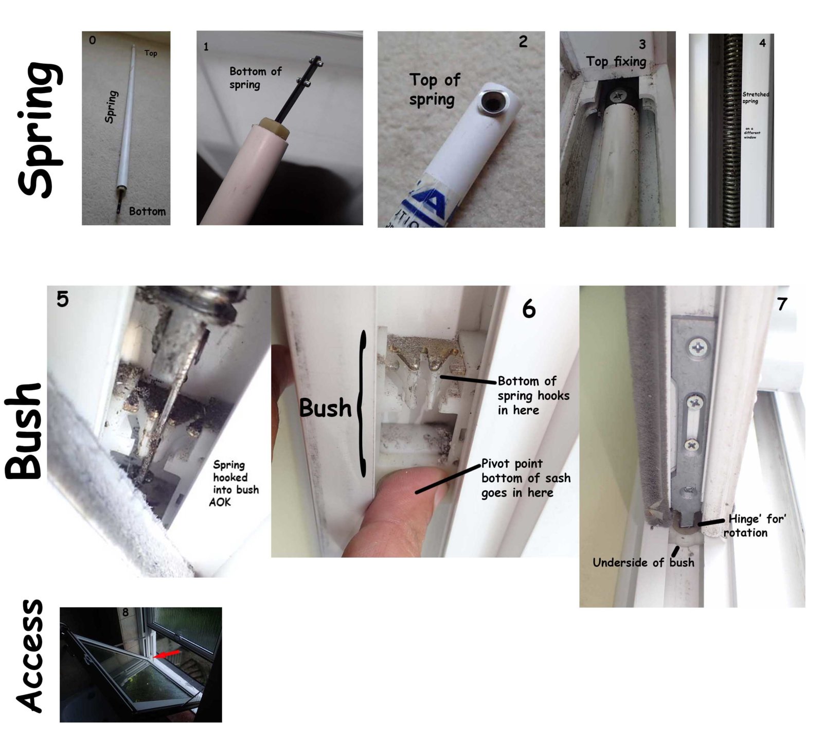 How do you stretch and reattach springs on Everest sliding sash windows