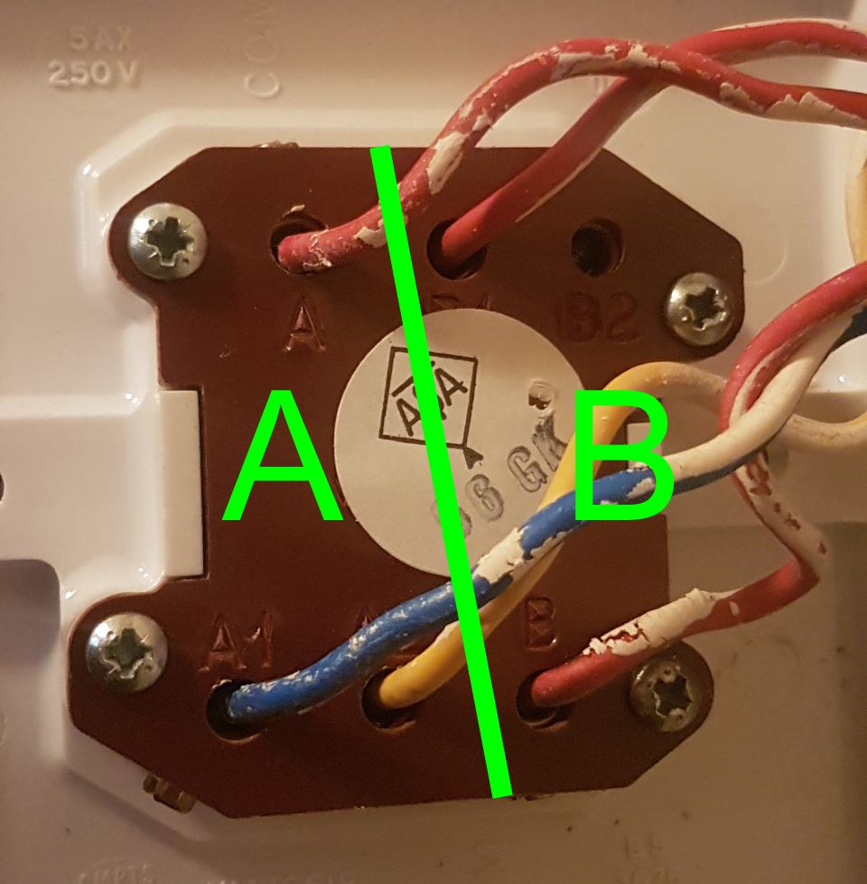 2 Gang switch wiring Swap left for right switch DIYnot Forums