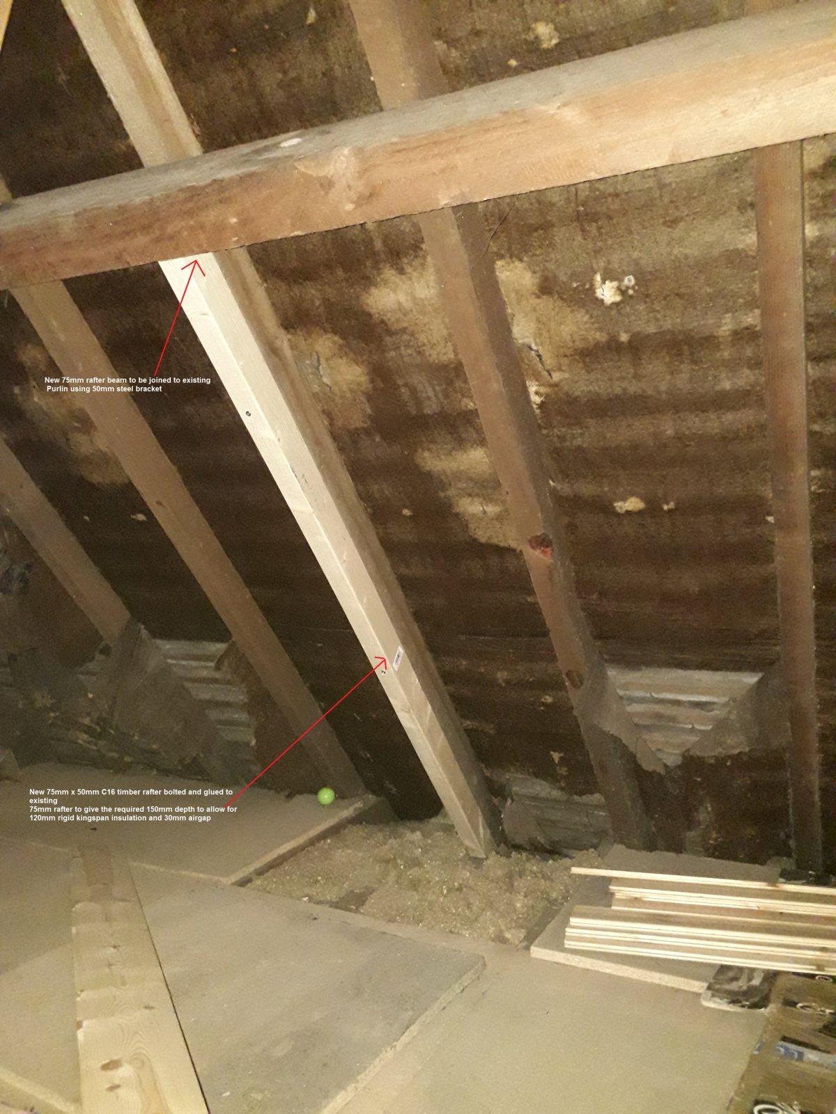 2 X 75mm Rafters Bolted Together Loft Conversion Diynot