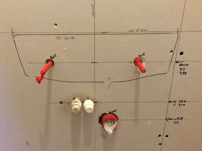 Wall hung basin first fix DIYnot Forums