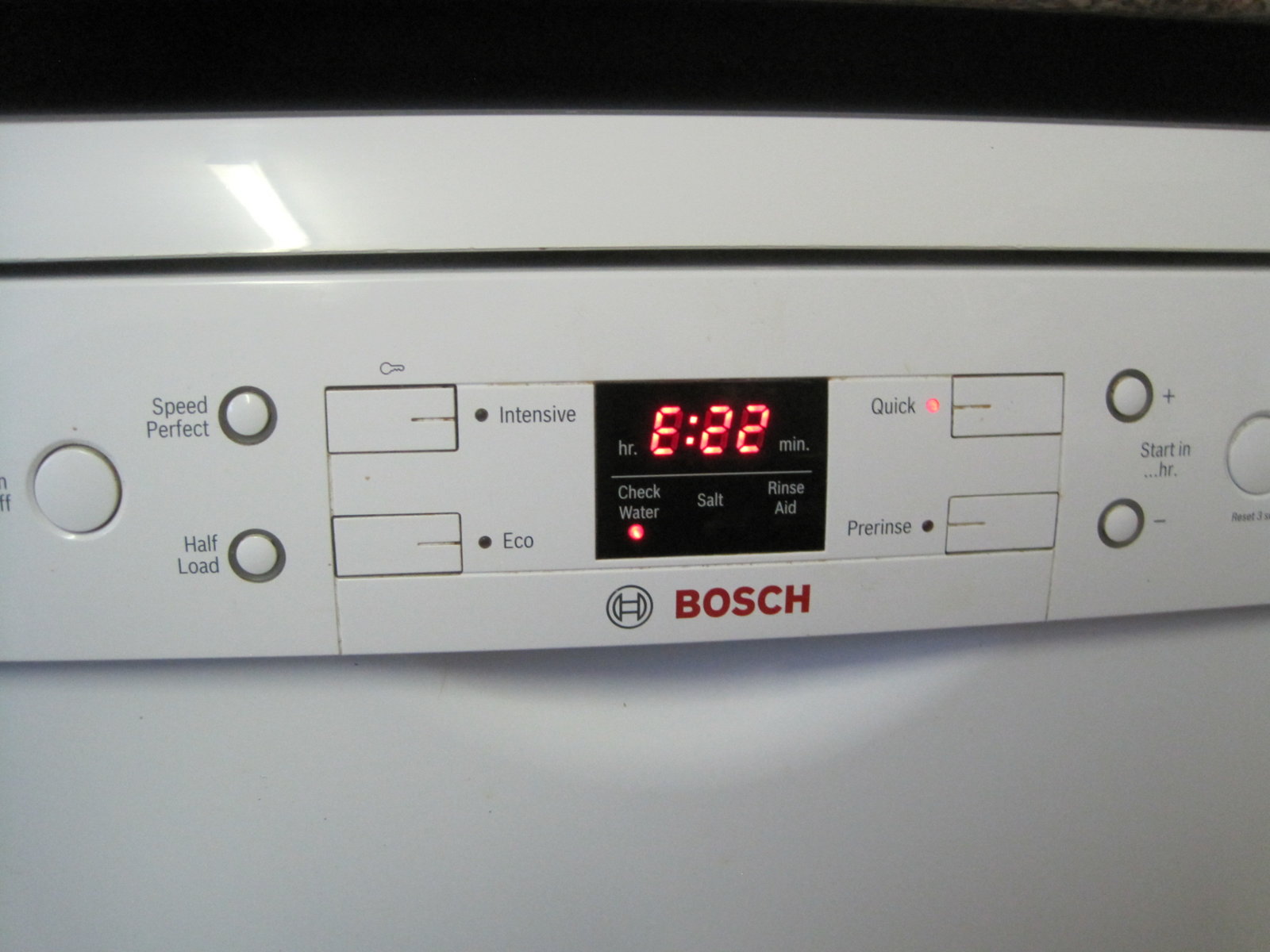 e22 warning bosch dishwasher