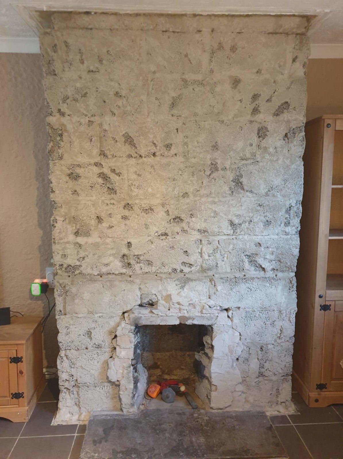 Opening chimney breast for log burner with pot lining DIYnot Forums