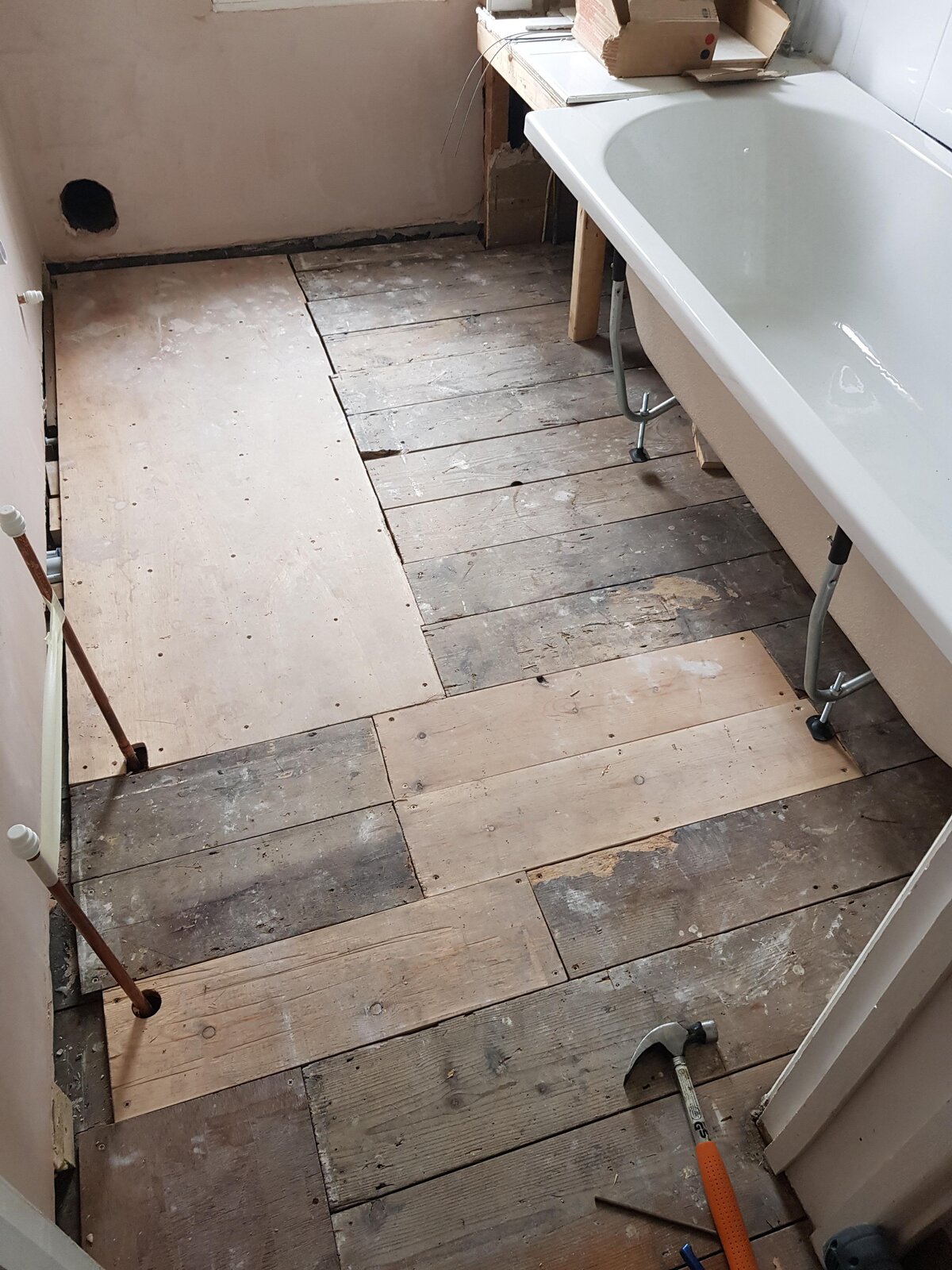 No More Ply On Old Floorboards, Plywood For Tiling Bathroom Floors