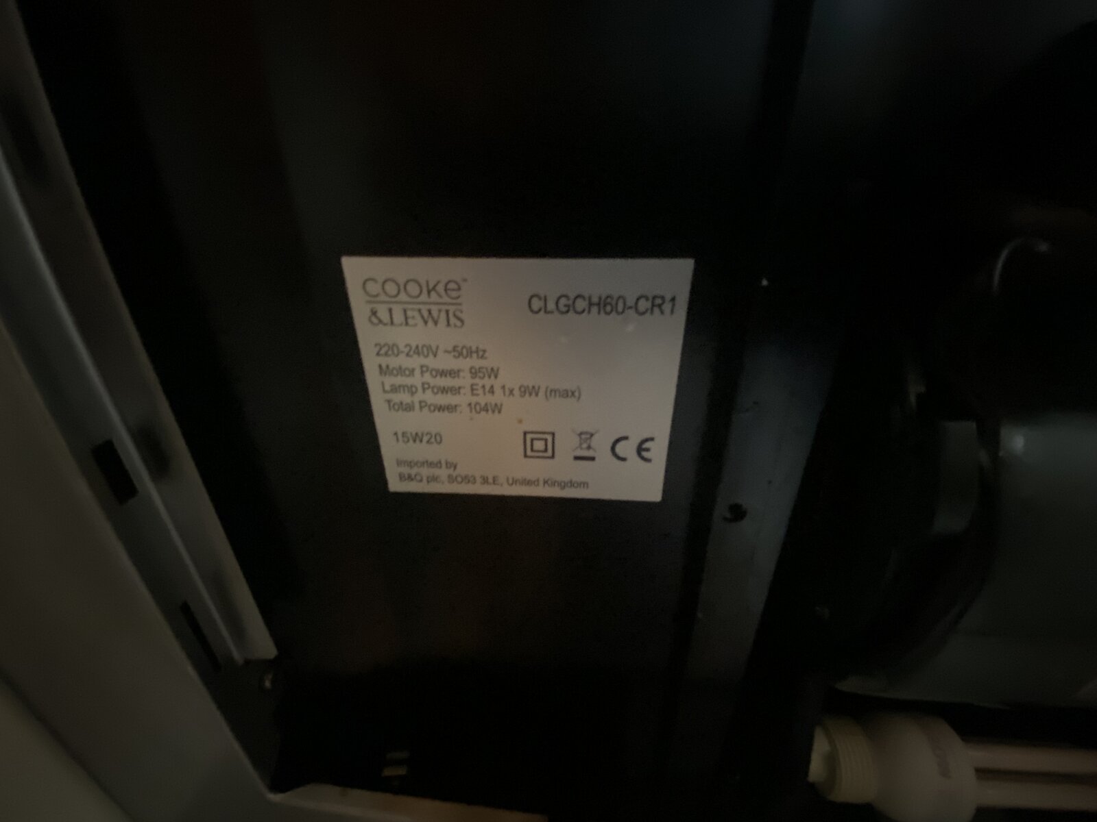 How do I access the motor/fan on a Cooke and Lewis extractor fan