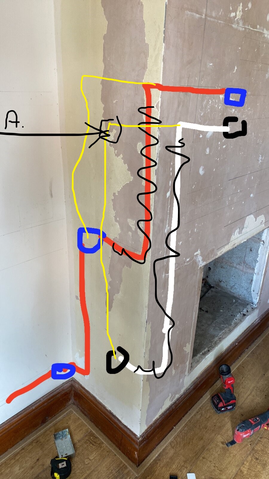 Chasing for tv cables on chimney breast to alcove DIYnot Forums