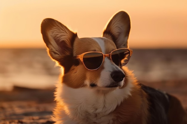 cute-corgi-sunglasses-beach-sunset-light-generative-ai_860599-793-124538130.jpg