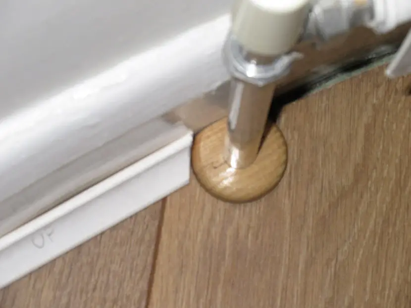 Annoying Radiator Pipe Collar And, How To Cut Vinyl Flooring Around Pipes