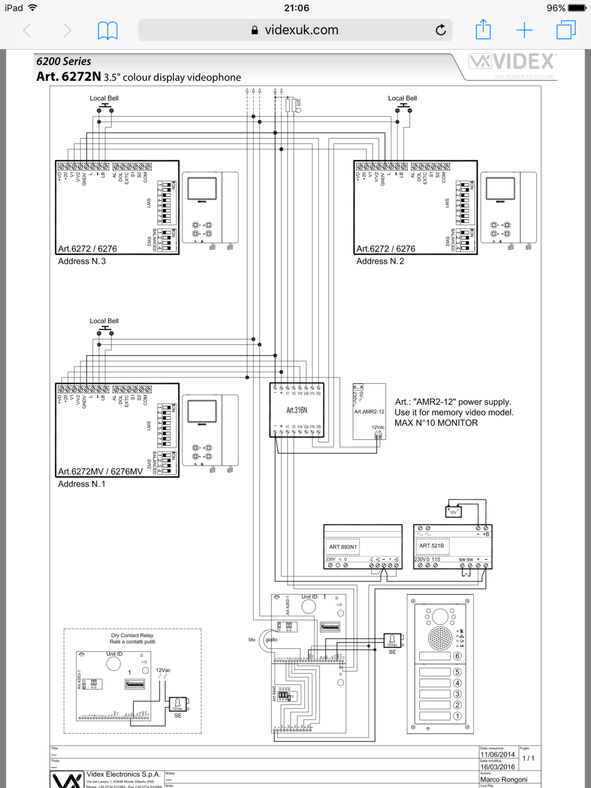 Videx Handset Wiring Diagram - IOT Wiring Diagram