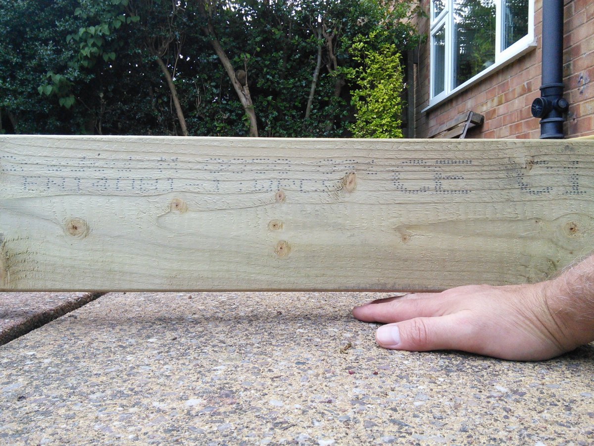 Laying a decking over uneven slabs DIYnot Forums