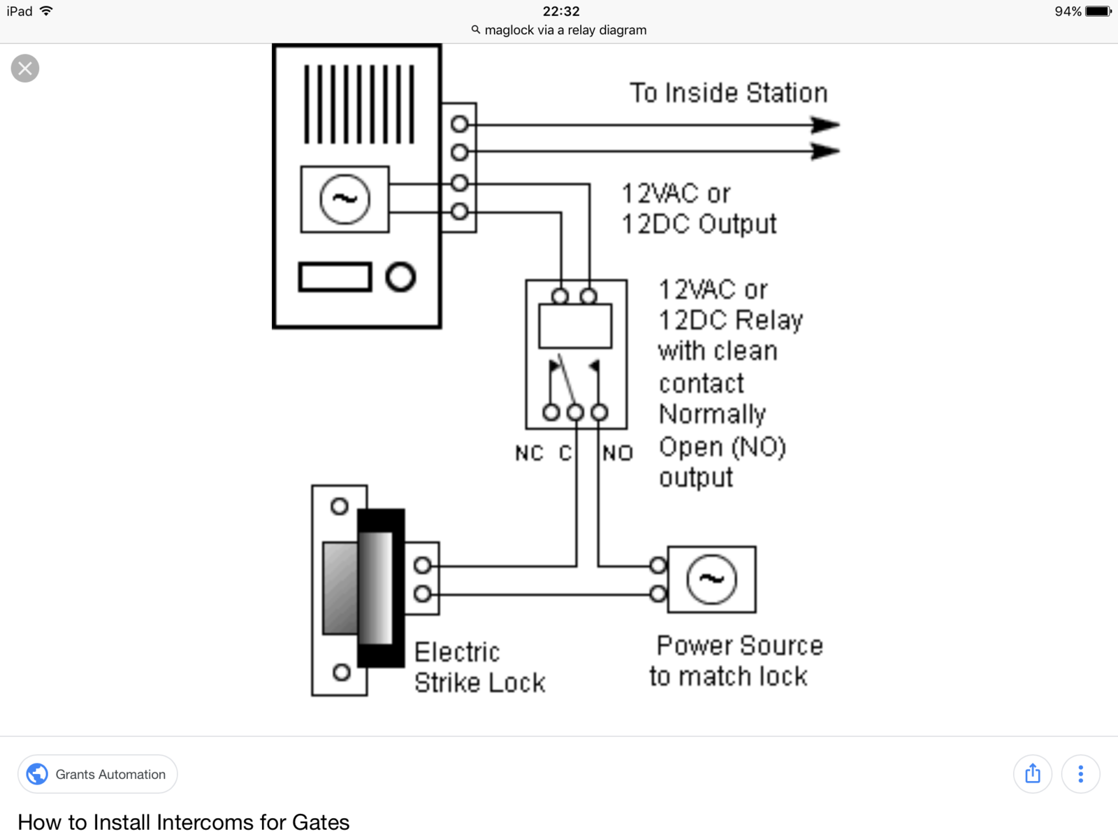 Mag Lock Wiring Schematic