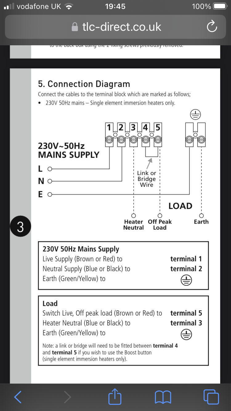 Immersion timer wiring 5 terminals? DIYnot Forums
