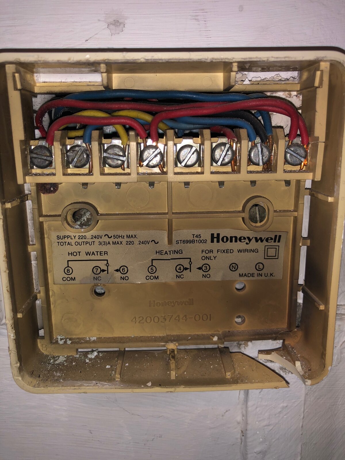 Honeywell T45 Wire diagram | DIYnot Forums