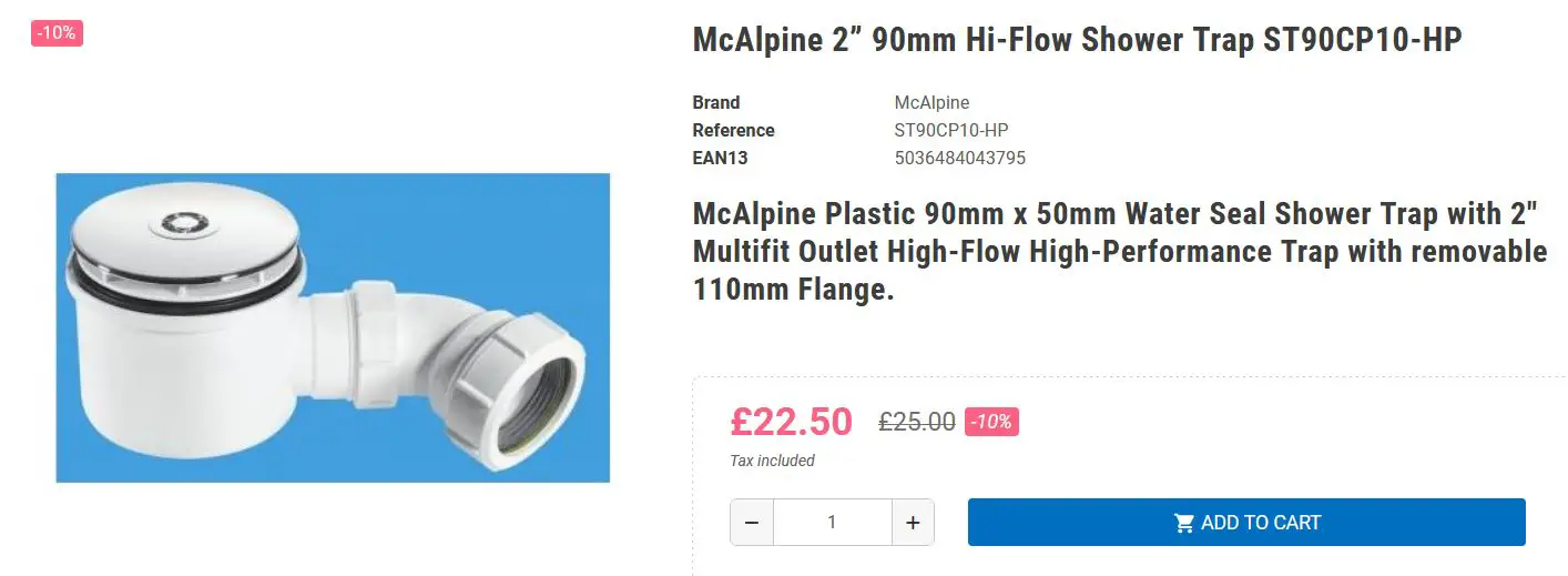 McAlpine 2” 90mm Hi-Flow Shower Trap ST90CP10-HP.JPG