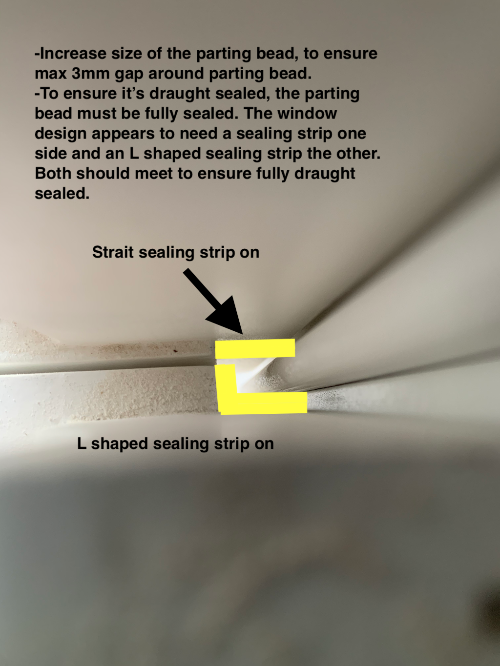 How to seal sash parting bead DIYnot Forums