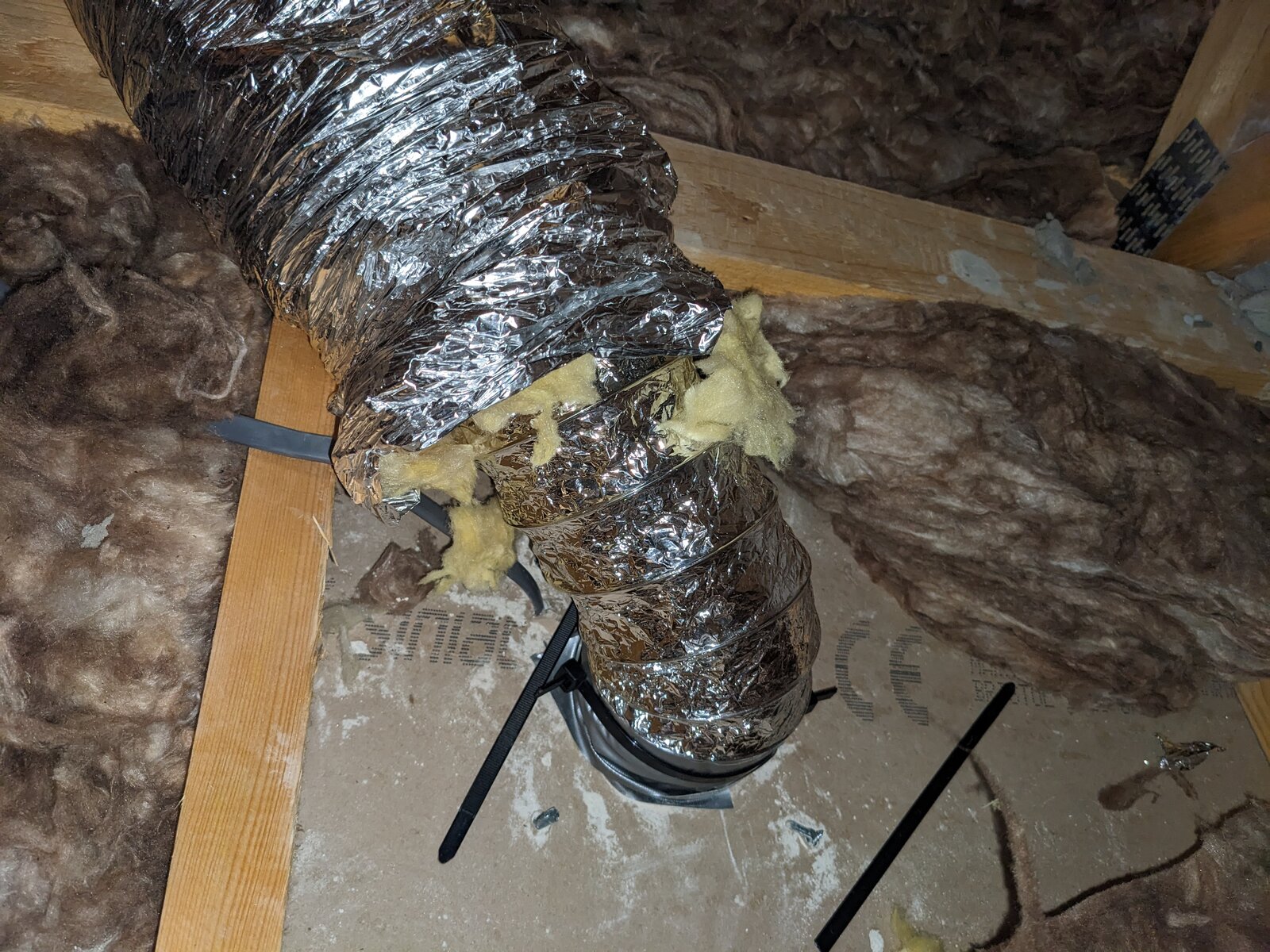 Repair of appalling bathroom extractor fan loft duct DIYnot Forums