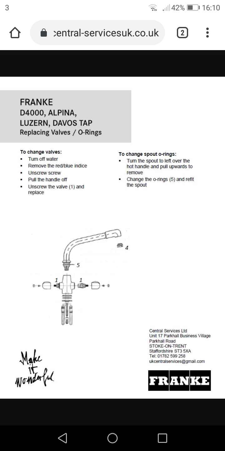 Dripping Franke tap DIYnot Forums