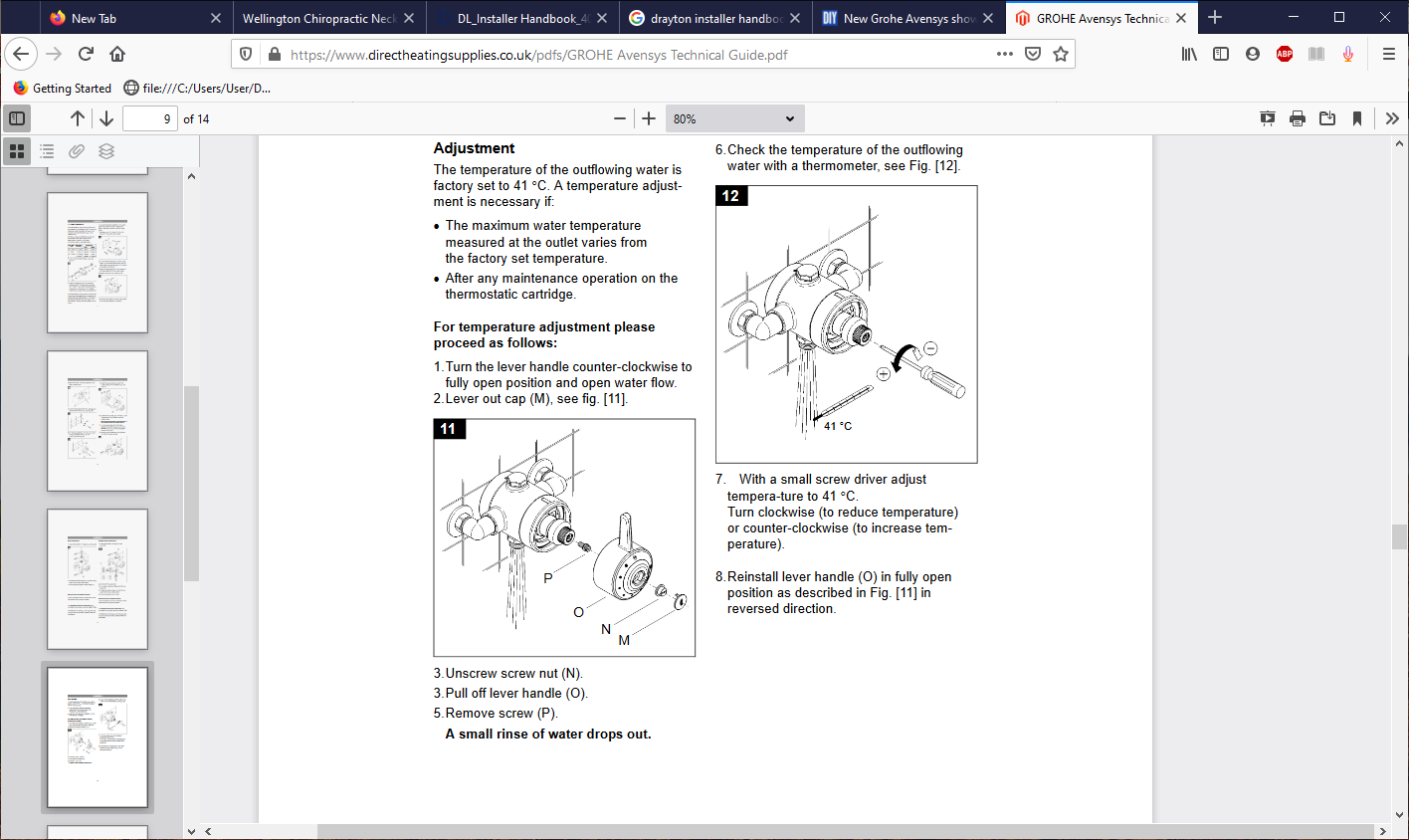 New Grohe Avensys shower not getting hot DIYnot Forums