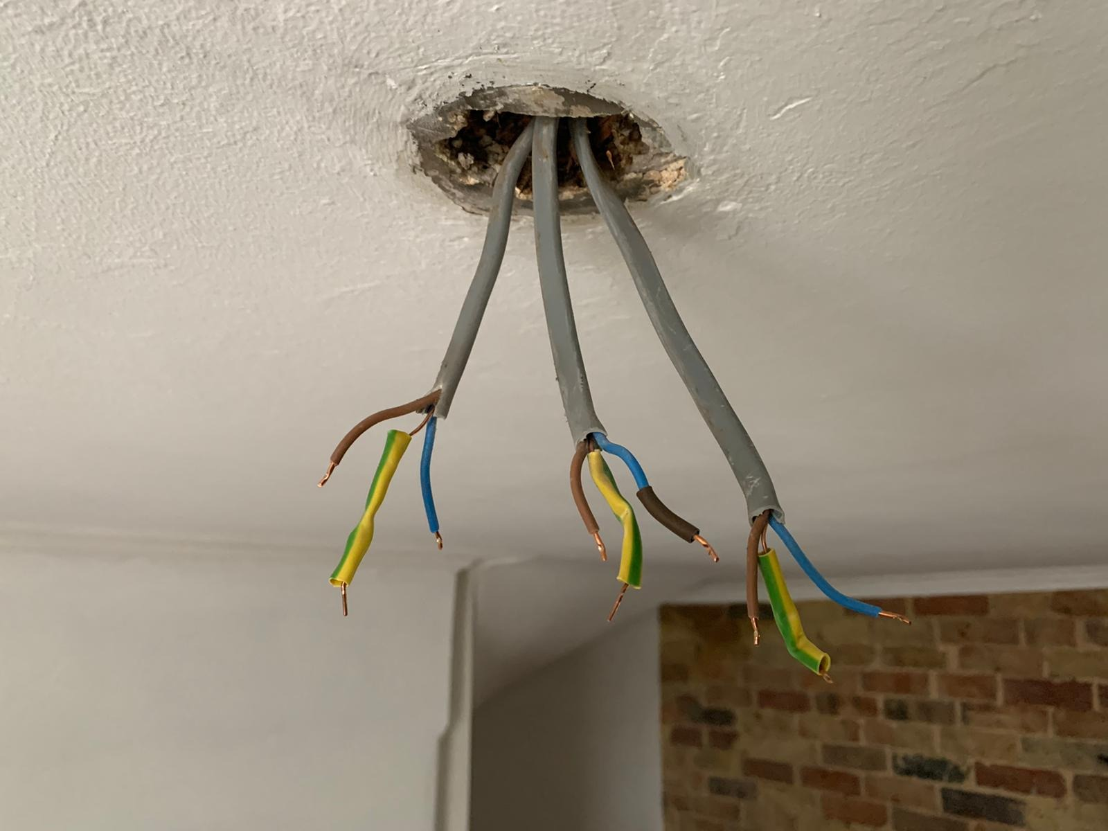 Ceiling Has 3 Sets Of Wires For