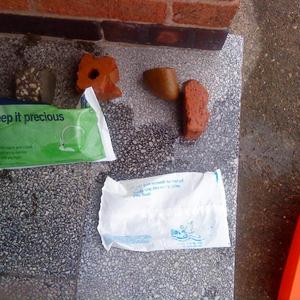 Bricks and rubble in Connie's cistern