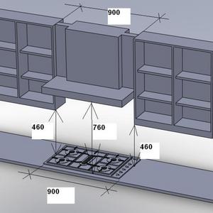 Kitchen hob distances