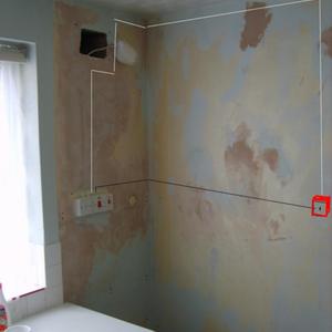 Wall chase above cooker