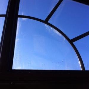 Glazing panels filled with water