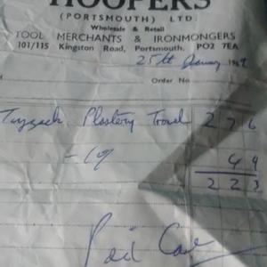 plastering trowel reciept