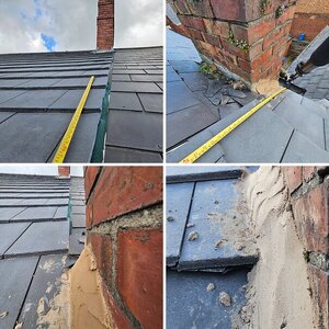 Terraced houses rear roof join
