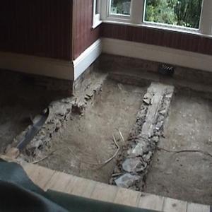 Wood Rot caused by damp. 