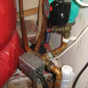 central heating pump and connections