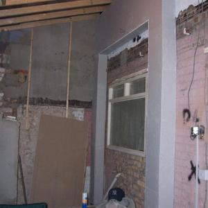 plaster board attached