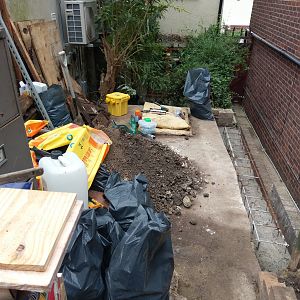 Starting the footings for the wall