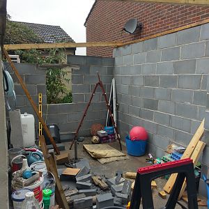 Walls up starting roof