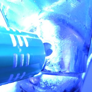 Hole in tap, showing (hopefully) removed screw