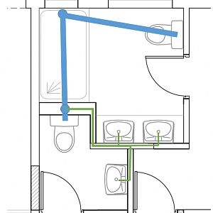 En Suite Waste Plan View