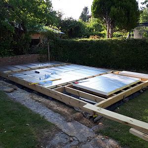 cutting to fit between timbers