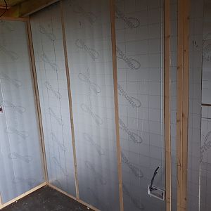 cutting the insulation to fit