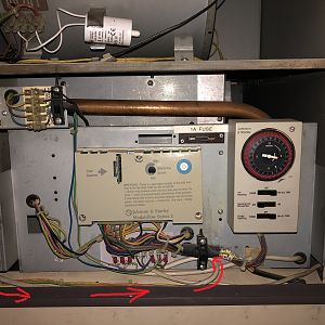 Red Lines show mains wires