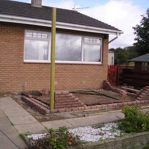 start of found walls and steel post