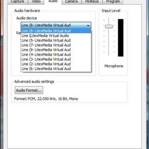 Camtasia Audio Device Drop Down List