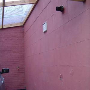 Boiler Flue Exit in Carport