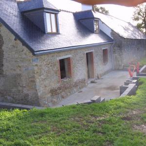 Retaining wall mostly completed