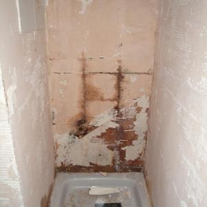 Mouldy shower cubicle