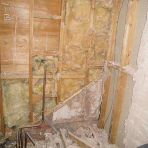 Rip out mouldy plasterboard