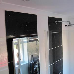 Mirror over sink & shower head